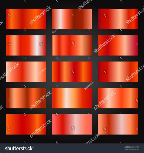 Set Red Gradients On Black Background Stock Vector Royalty Free