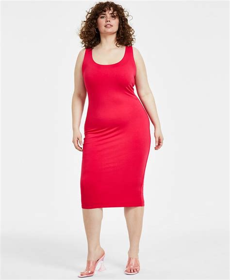 Bar Iii Trendy Plus Size Sleeveless Bodycon Midi Dress Created For