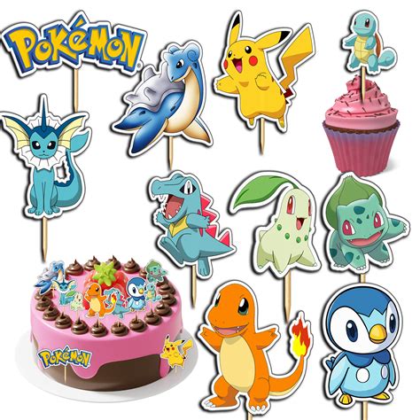 TOPPERY NA TORT URODZINOWY TOPPER NA TORT POKEMON 10SZT 14411272338