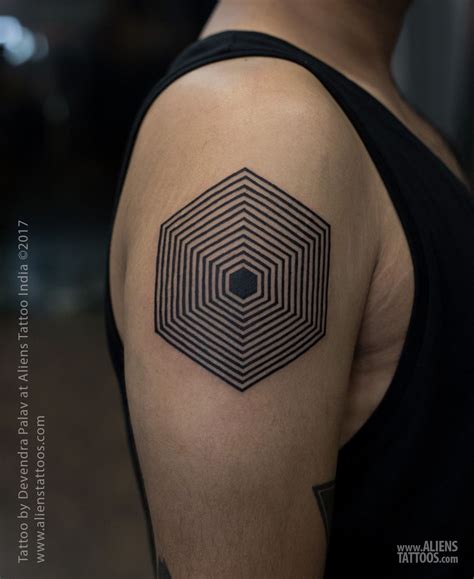 Bold Hexagon Tattoo By Devendra Palav At Aliens Tattoo India