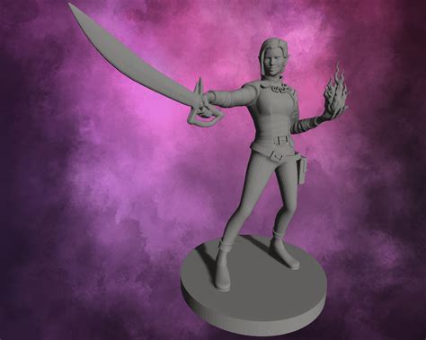 3d Printed Miniature Elf Female Hexblade Warlock Geeks Headquarters