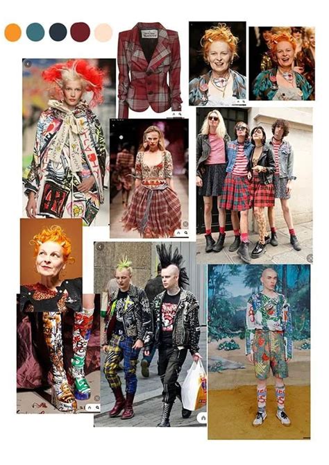 A Colorful Punk Rock Moodboard With Clothing Pieces And Inspo Of