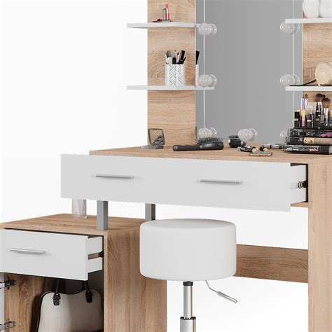 Coiffeuse Maria Blanc Sonoma Sonoma Cm Avec Clairage Led Et