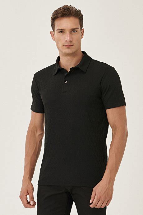 Alt Ny Ld Z Classics Slim Fit Dar Kesim Polo Yaka Siyah Ti Rt