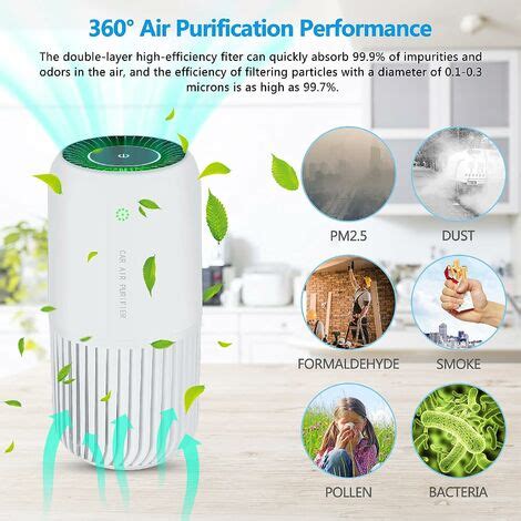 Purificateur D Air Avec V Ritable Filtre Hepa Avec Lumi Re Uv C Mini