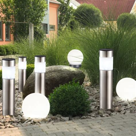 LAMPADA SOLARE PER Esterni Luce Con Picchetto Sfera LED Intemperie