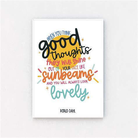 Roald Dahl Quote Print Think Good Thoughts Twits Nursery - Etsy Canada