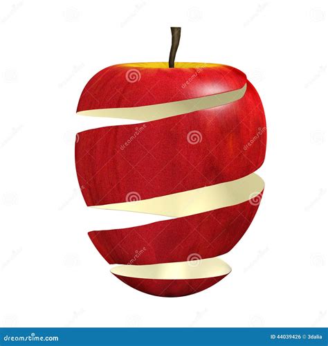 3d Apple Peel Stock Illustration Illustration Of Sliced 44039426