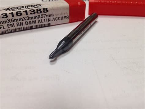 Accupro X X X Mm Ball Nose Fl C C Carbide End Mill