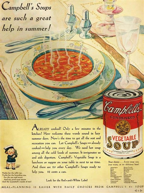 Campbells 1930 Campbell Soup Vintage Advertising Art Vintage Ads