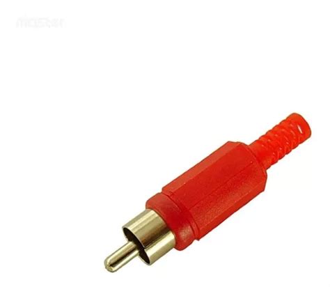 Plug Ficha Conector Rca Plástico Rojo X 50 U