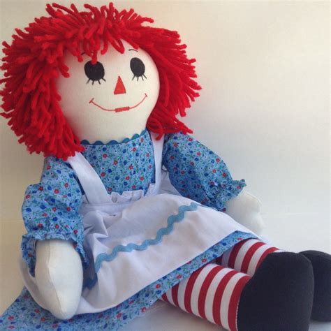 Raggedy Ann Handmade Doll 20 Light Blue Dress Custom Etsy Raggedy