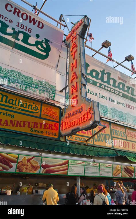 Nathans Famous Hot Dog Stand Surf Avenue Coney Island Brooklyn New York