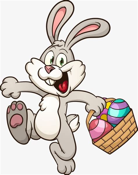 Easter Bunny With Eggs Cartoon