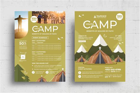 Church Youth Summer Camp Flyer Template Psd Ai Vector