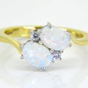 Opal Diamond Cross Over Ring Jethro Marles