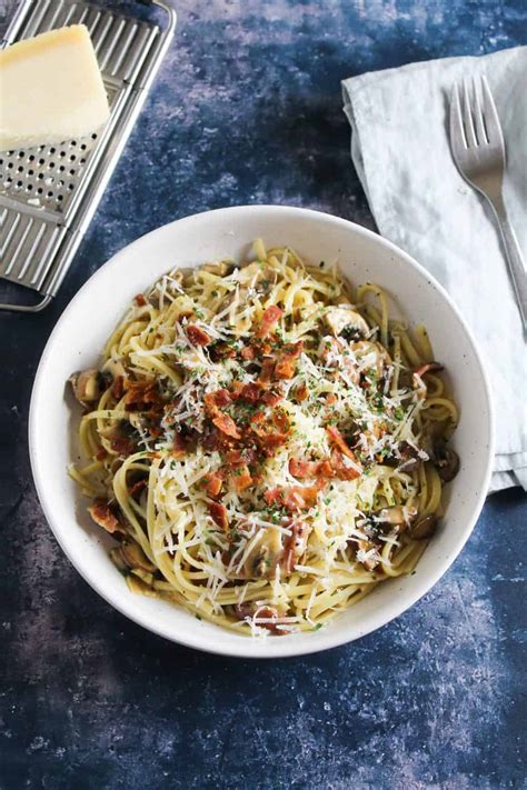 Bacon And Mushroom Carbonara Carries Kitchen