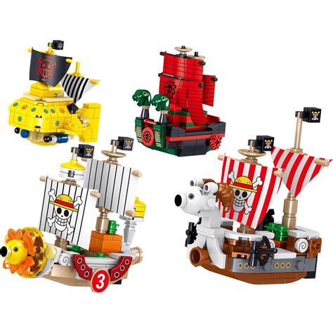 Lego Building Blocks One Piece Series Small Golden Meri Pirate Ship