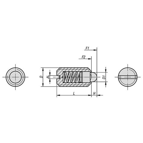 Kipp 10 32 Spring Plungers Pin Style Slotted Stainless Steel