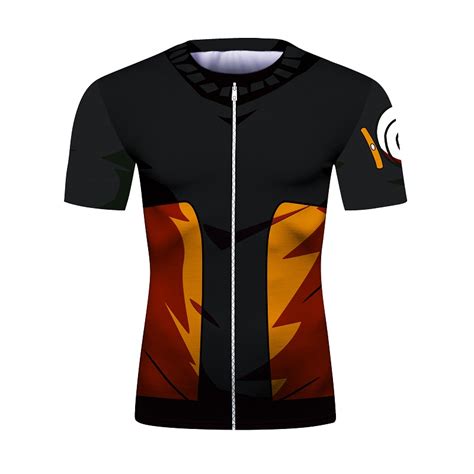 Camisa De Compressao Uniforme Naruto Rashguard Elastano Manga Curta