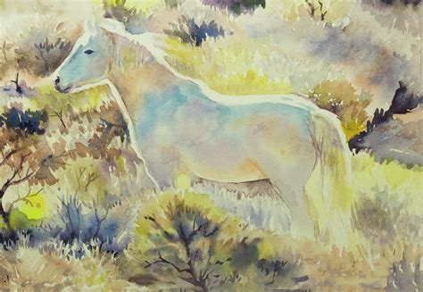 White Horse Painting By Robin Reed Masek Fine Art America