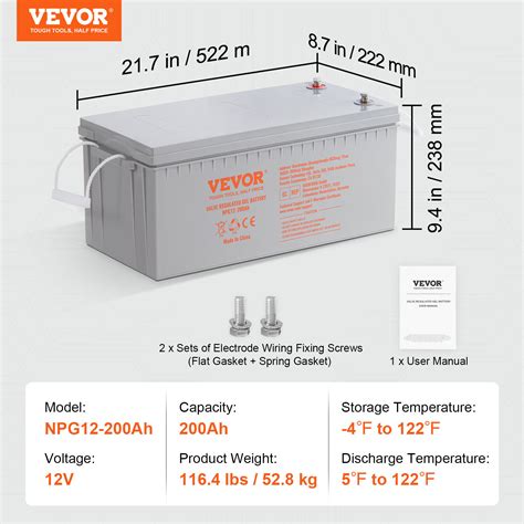 Vevor Deep Cycle Battery V Ah Agm Marine Rechargeable Battery Ul