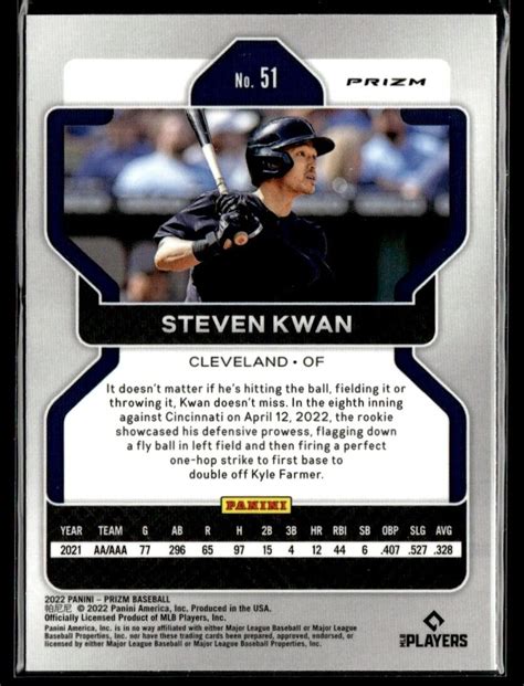 Panini Prizm Rwb Steven Kwan Rookie Cleveland Indians Ebay