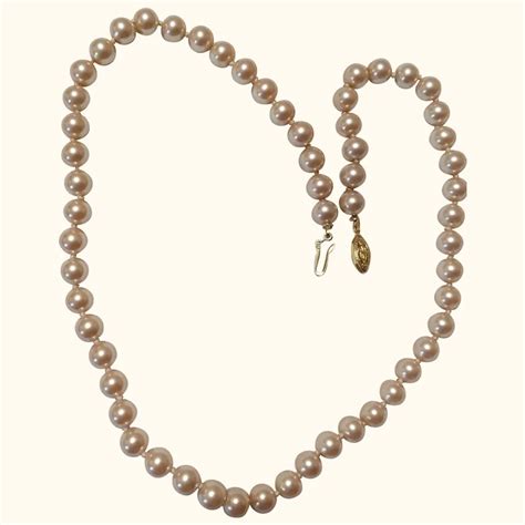 Strand Of Heavy Weight Knotted Pearls Ruby Lane