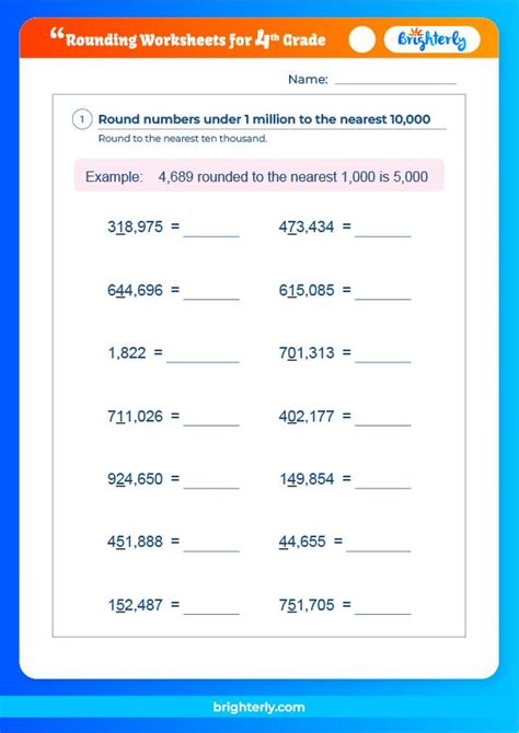 Get Free Rounding Worksheets For The Th Grade At Brighterly