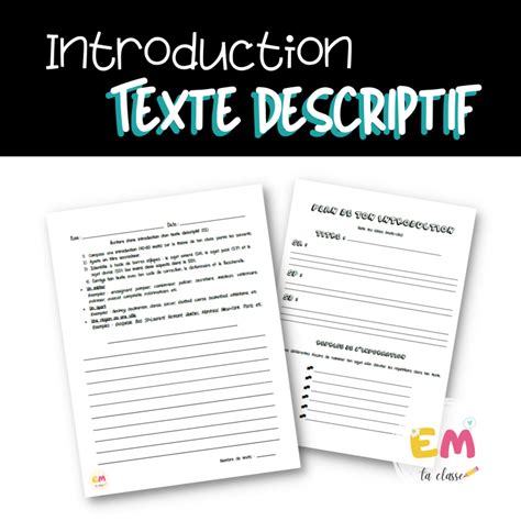 Introduction Texte Descriptif Sec 1 Et 2