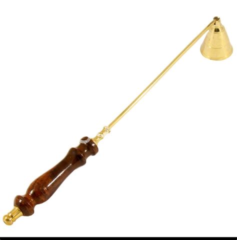 Brass Candle Snuffer With Wooden Handle Popli Brass Shop