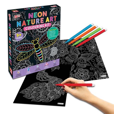 Neon Nature Art Colouring Kit Years Creative Skills Clip