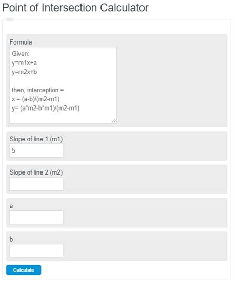 Point of Intersection Calculator - Calculator Academy