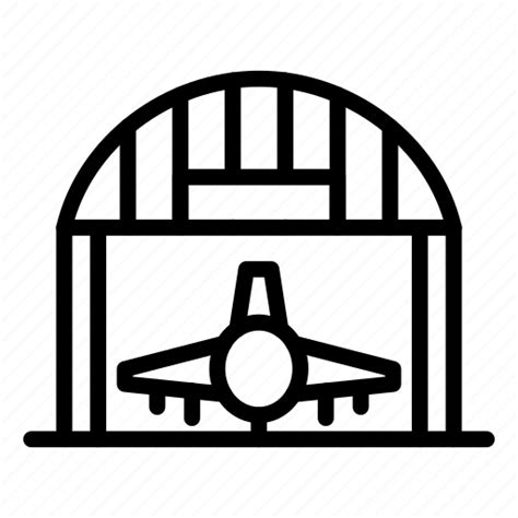 Hangar Aviation Transportation Plane Flight Icon Download On