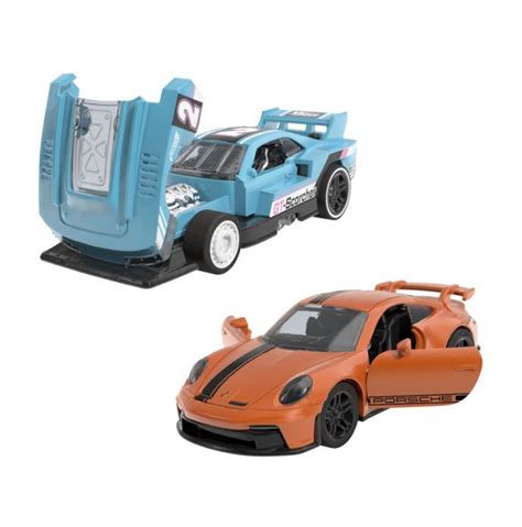 Hot Wheels Set 2 Masinute Metalice Pull Back Hot Wheels Gt Scorcher Si Porsche 911 Gt3 1 43