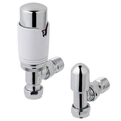 New 15mm Angle Trv And Lockshield Valve Chromewhite Chromewhite