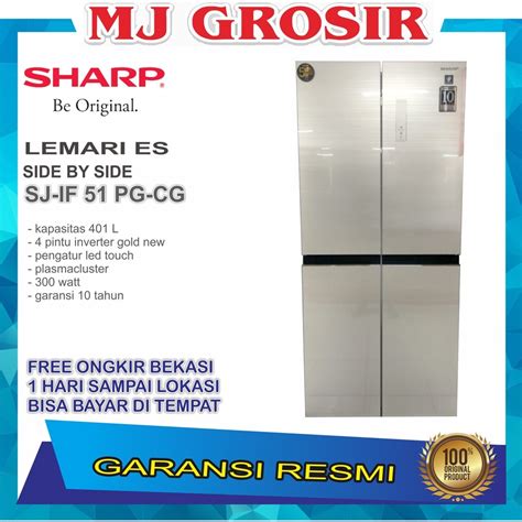 Jual Kulkas Sharp Sj If Pg Cg Lemari Es Pintu Side By Side Sj If