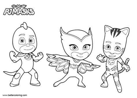 Catboy Coloring Pages PJ Masks Characters - Free Printable Coloring Pages