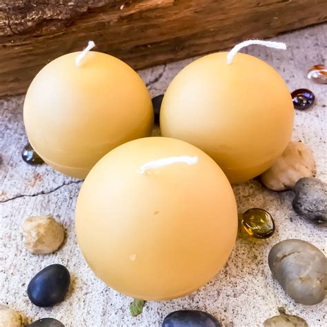 100 Pure Beeswax Large 2 5 Sphere Candles Scented Or Unscented