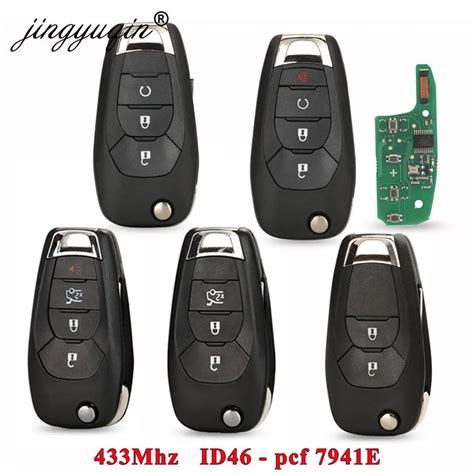 Jingyuqin Llave De Coche Remota Flip 2 3 4BT 433MHZ ID46 PCF7941E Para