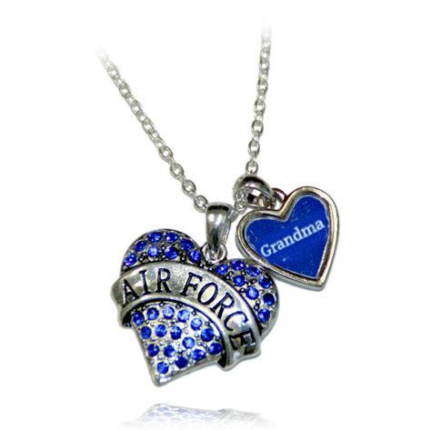 Air Force Heart Necklace With Grandma Charm Us Air Force Academy