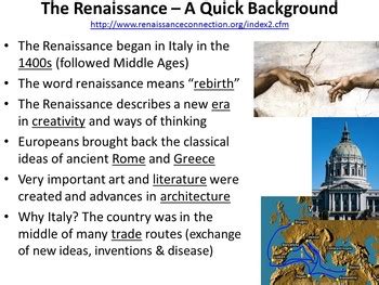 The Italian Renaissance Powerpoint And Guided Notes Sheet Tpt