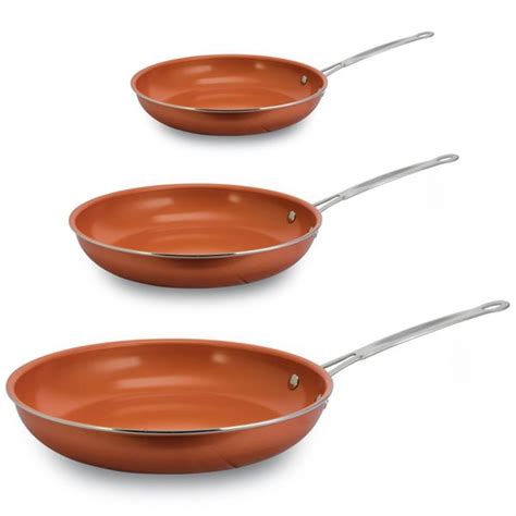Better Chef 3-piece Copper Frying Pan Set Ceramic Skillet Set ...
