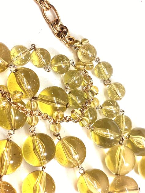 J Crew Yellow Acrylic Bubble Sphere Bead Cluster Bib Gem