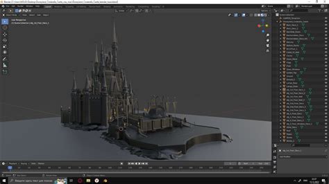 Disneyland Cinderella Castle D Model Ds Blend C D Fbx Ma