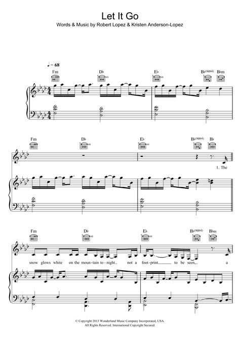 Idina Menzel "Let It Go" Sheet Music for Beginning Piano Solo | Download PDF - 154969