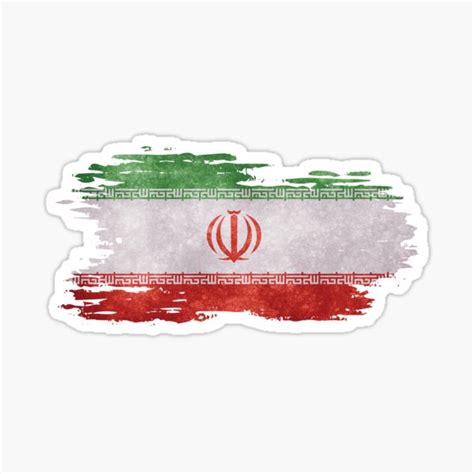 Iran National Flag Brush Effect Sticker For Sale By Mohja Design Redbubble