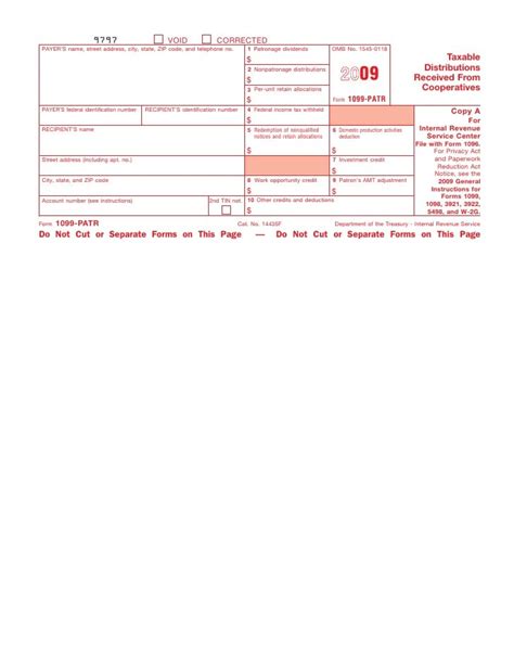 Form 1099 Patr Taxable Distributions Received From Cooperatives