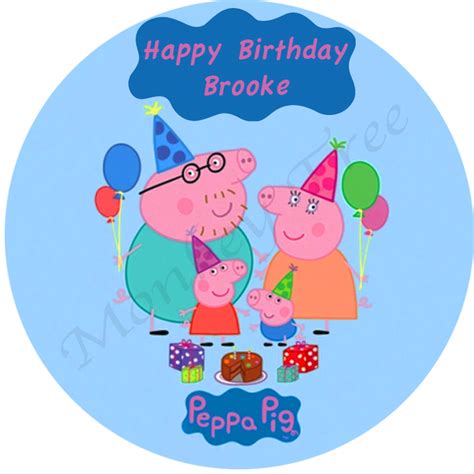 Peppa Pig Edible Cake Image Topper round - can be personalised! - The ...