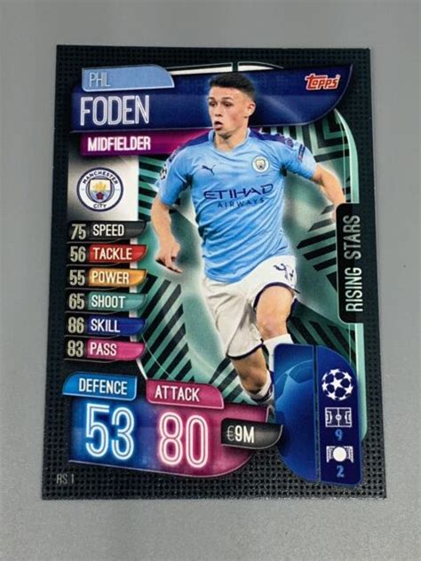 Phil Foden 2019 20 Topps Match Attax Champions League Rising Stars RS1